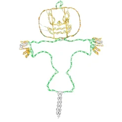 CC Christmas Decor LED Lighted Jack O Lantern Happy Scarecrow Outdoor Halloween Decoration - 72"