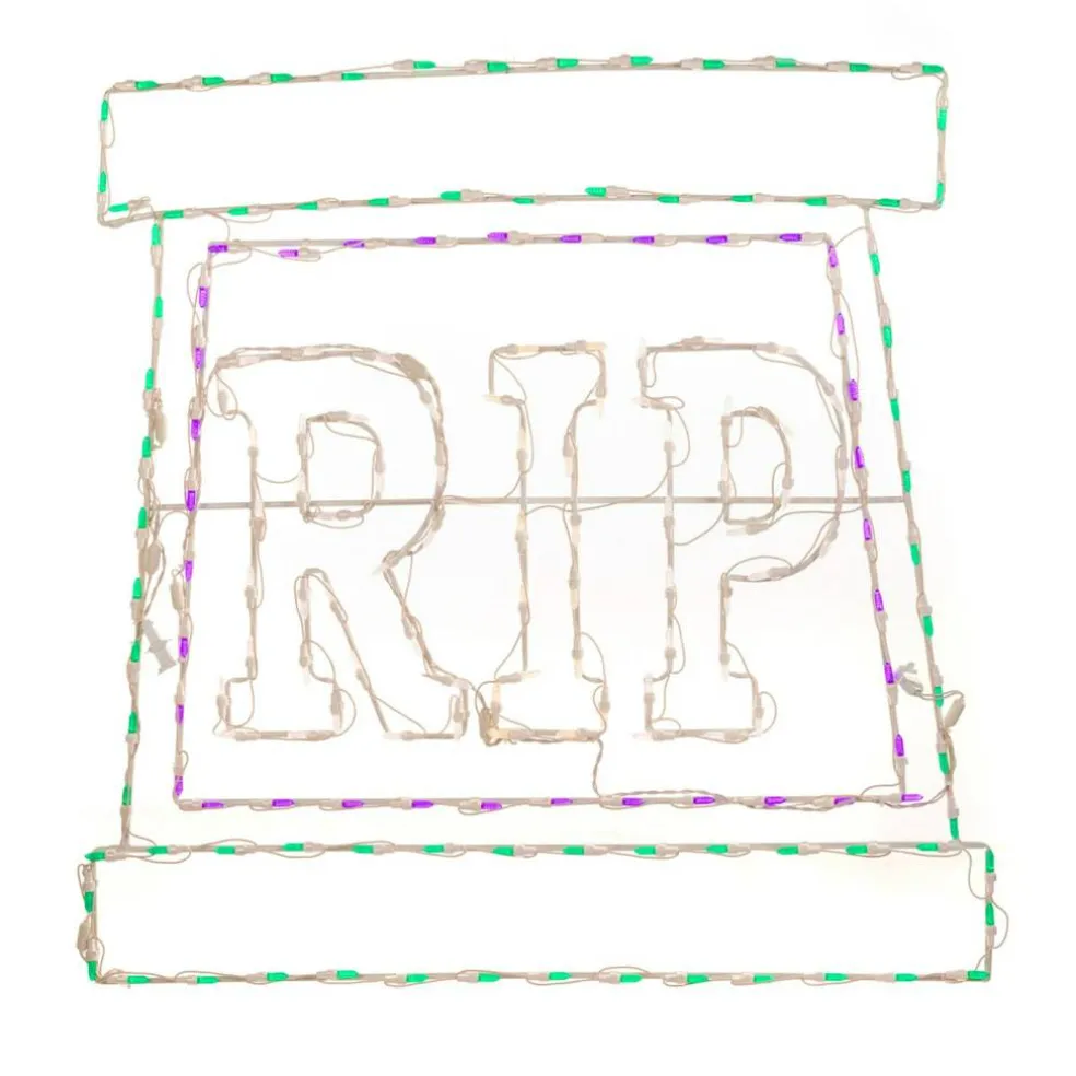 CC Christmas Decor LED Lighted Rest in Peace Tombstone Outdoor Halloween Decoration - 36"