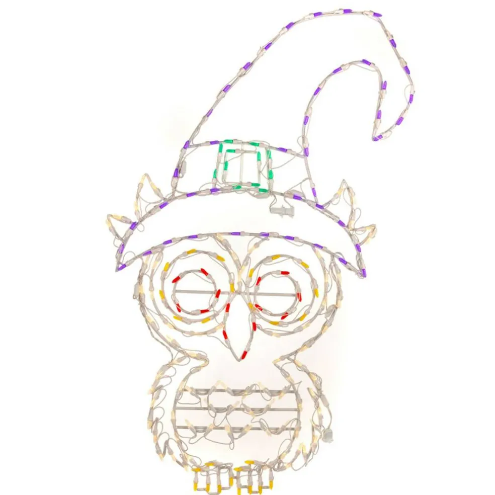 CC Christmas Decor LED Lighted Witch Owl Outdoor Halloween Decoration - 45"