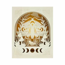 8.75" Celestial Moth Shadow Box DIY LED Wood Décor by Make Market®