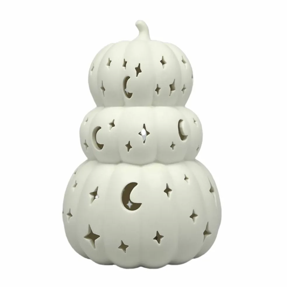 8" Celestial Pumpkin Stack DIY Ceramic LED Décor by Make Market®