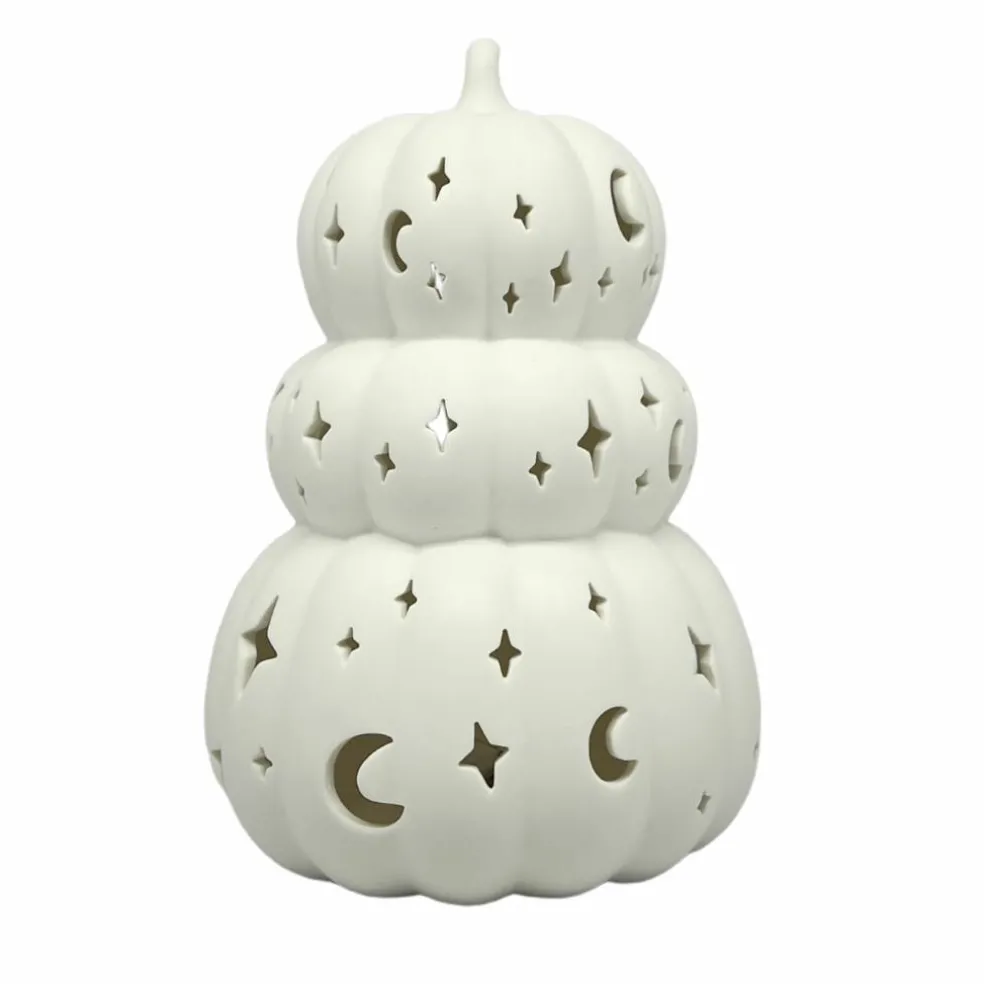 8" Celestial Pumpkin Stack DIY Ceramic LED Décor by Make Market®