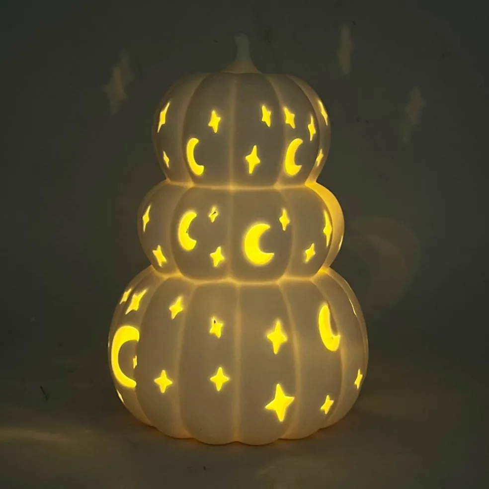 8" Celestial Pumpkin Stack DIY Ceramic LED Décor by Make Market®
