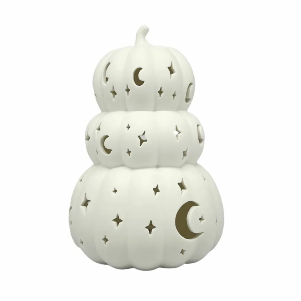 8" Celestial Pumpkin Stack DIY Ceramic LED Décor by Make Market®