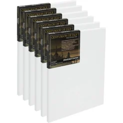 Centurion Deluxe Professional Oil Primed Linen Stretched Canvas, 11oz Linen,  Box of 6, 0.67"Deep Canvases, Kiln-Dried Stretchers, Back Stapled, Premium Medium Weight Canvas for Oil Paintings