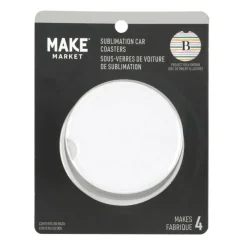Ceramic Sublimation Car Coasters, 4ct. by Make MarketĀ®