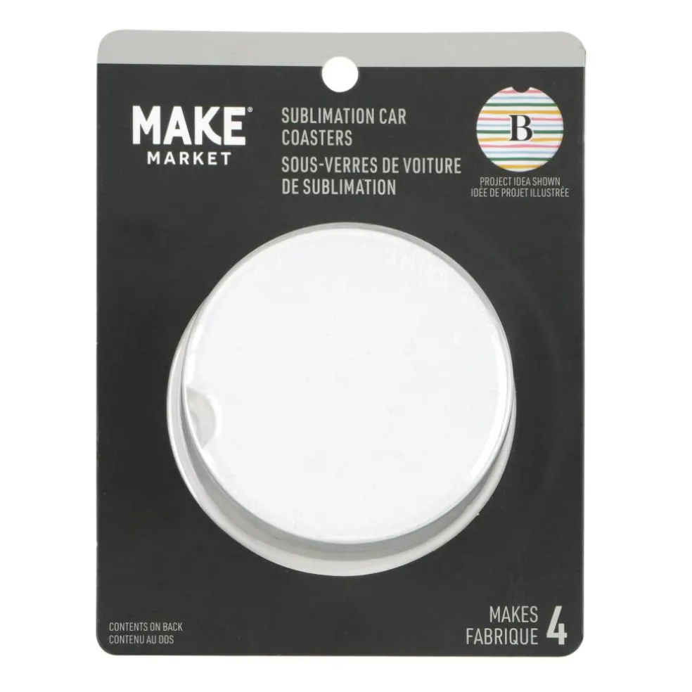Ceramic Sublimation Car Coasters, 4ct. by Make Market®