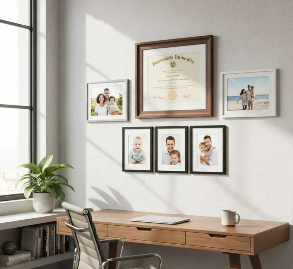 Certificate Frame 13.25x16.75 Museum Bronze Hardwood With Black Mat - Fits 8.25x11.75