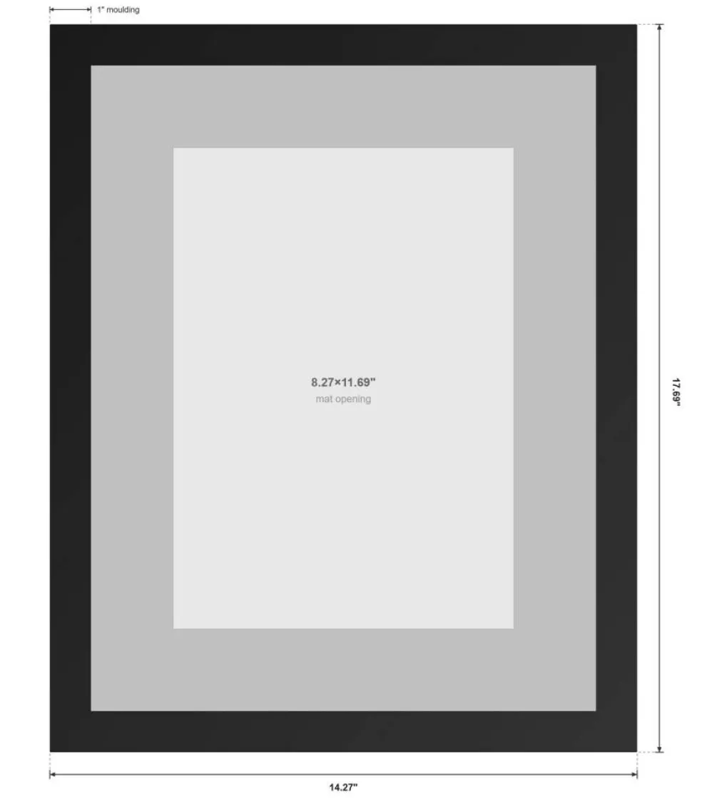 Certificate Frame 13.25x16.75 Museum Bronze Hardwood With Black Mat - Fits 8.25x11.75