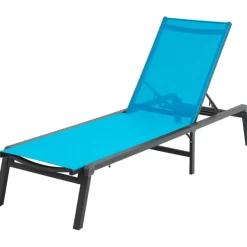 Chaise Lounge Chair Outdoor Patio Adjustable 5 Position Aluminum Frame Breathable Fabric