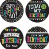 Chalkboard Brights Happy Birthday Wear 'Em Badges, Pack of 32