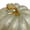 12" Champagne Gold Crackled Fall Harvest Pumpkin Decoration