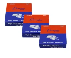 Champion Medium-Weight Metal Whistle, 12 Pack Silver Sports Whistles