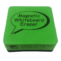 Charles Leonard Green & Black Dry Erase Whiteboard Magnetic Eraser, 3 Packs of 12