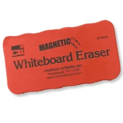 Charles Leonard Red & Black Magnetic Whiteboard Eraser, 12ct.