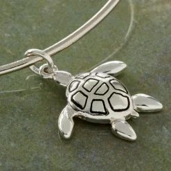 Charmalong™ Antique Silver Plated Turtle Charm by Bead Landing™