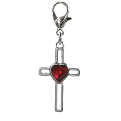 Charmalong™ Red Heart & Cross Charm by Bead Landing™