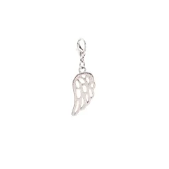Charmalong™ Stone Pave Rhodium Wing Charm by Bead Landing™