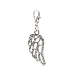 Charmalong™ Stone Pave Rhodium Wing Charm by Bead Landing™