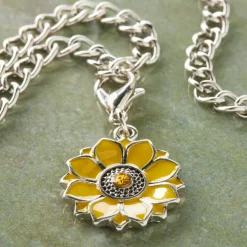 Charmalong™ Yellow & Rhodium Sunflower Charm by Bead Landing™