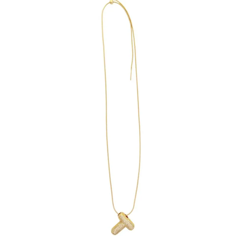 Charmed Bar Crystal-Studded Gold Letter Charm by Bead Landing™