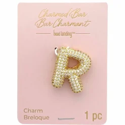 Charmed Bar Crystal-Studded Gold Letter Charm by Bead Landing™
