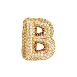 Charmed Bar Crystal-Studded Gold Letter Charm by Bead Landing™