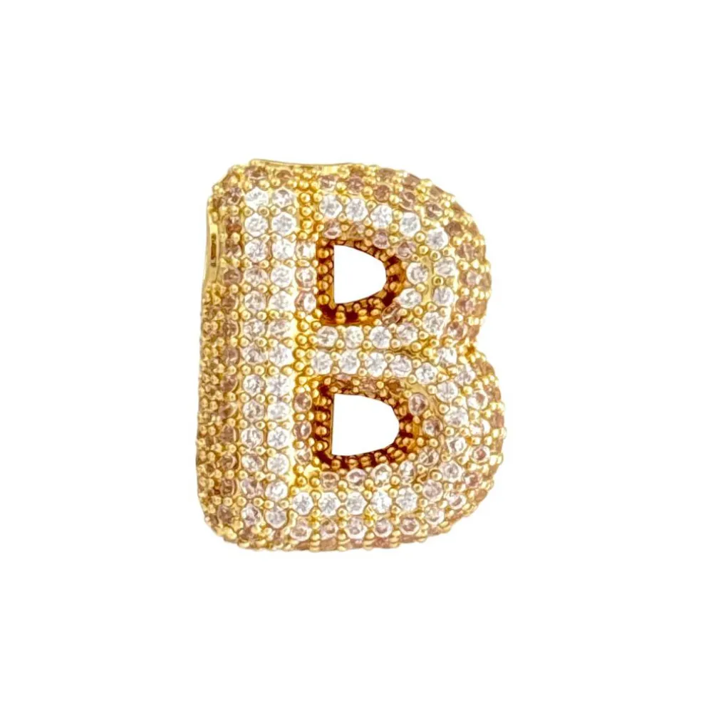 Charmed Bar Crystal-Studded Gold Letter Charm by Bead Landing™