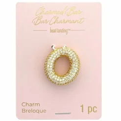 Charmed Bar Crystal-Studded Gold Letter Charm by Bead Landing™