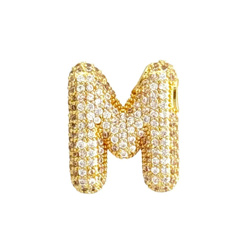 Charmed Bar Crystal-Studded Gold Letter Charm by Bead Landing™