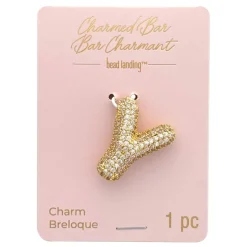 Charmed Bar Crystal-Studded Gold Letter Charm by Bead Landing™