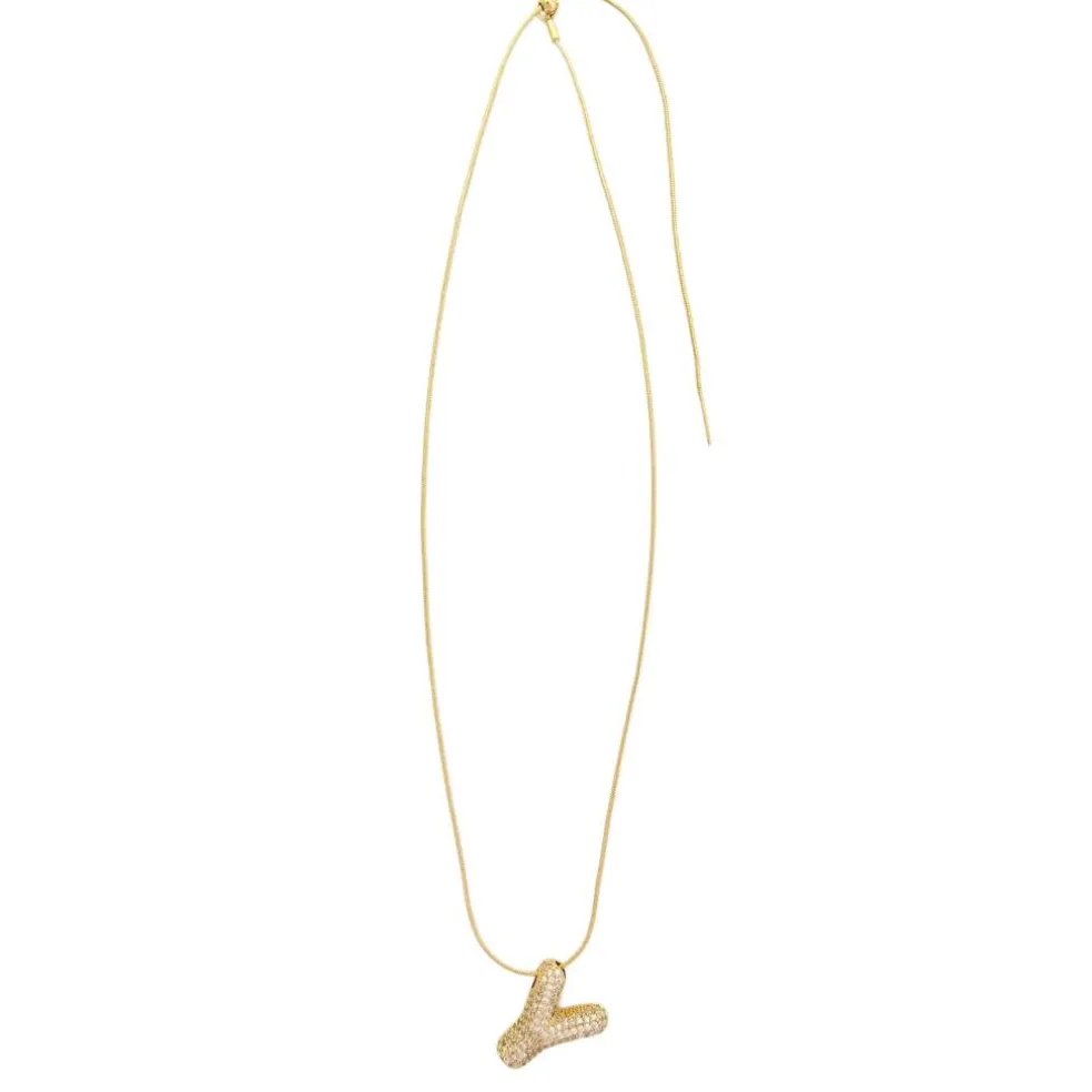 Charmed Bar Crystal-Studded Gold Letter Charm by Bead Landing™