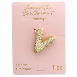 Charmed Bar Crystal-Studded Gold Letter Charm by Bead Landing™