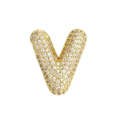 Charmed Bar Crystal-Studded Gold Letter Charm by Bead Landing™