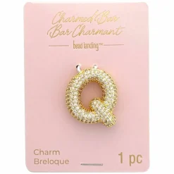 Charmed Bar Crystal-Studded Gold Letter Charm by Bead Landing™