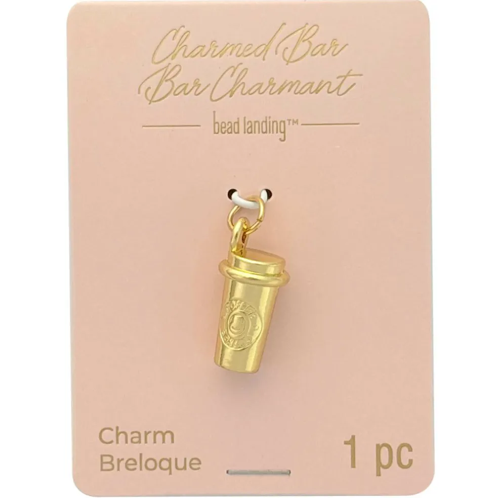Charmed Bar Gold Coffee Cup Charm by Bead Landing™