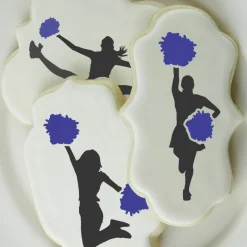 Cheerleading Cookie Stencils | Cheerleader Silhouette Stencil | Confection Couture |