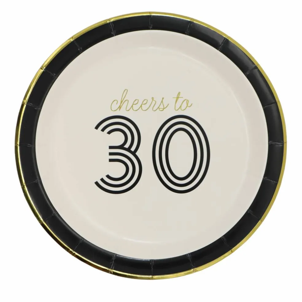 7" Cheers to 30 Paper Dinner Plates, 8ct. by Celebrate It™