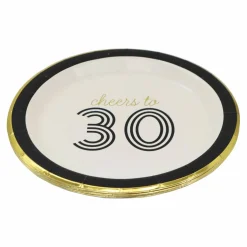 7" Cheers to 30 Paper Dinner Plates, 8ct. by Celebrate It™