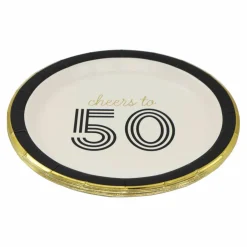 7" Cheers to 50 Paper Dinner Plates, 8ct. by Celebrate Itâ„¢