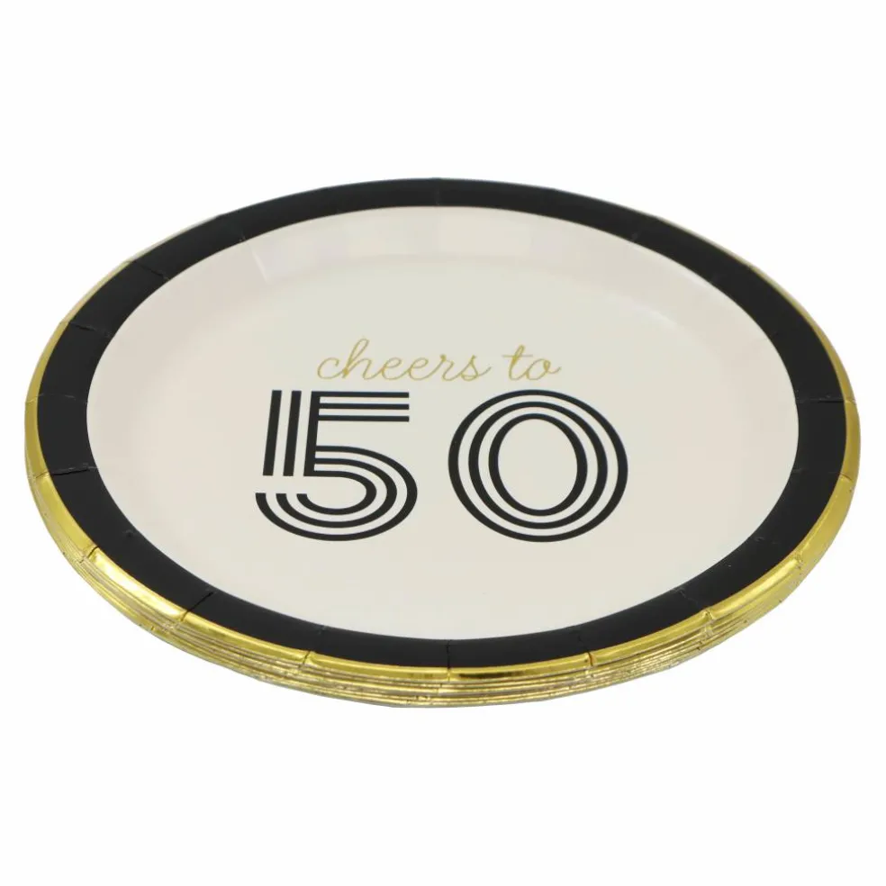 7" Cheers to 50 Paper Dinner Plates, 8ct. by Celebrate It™