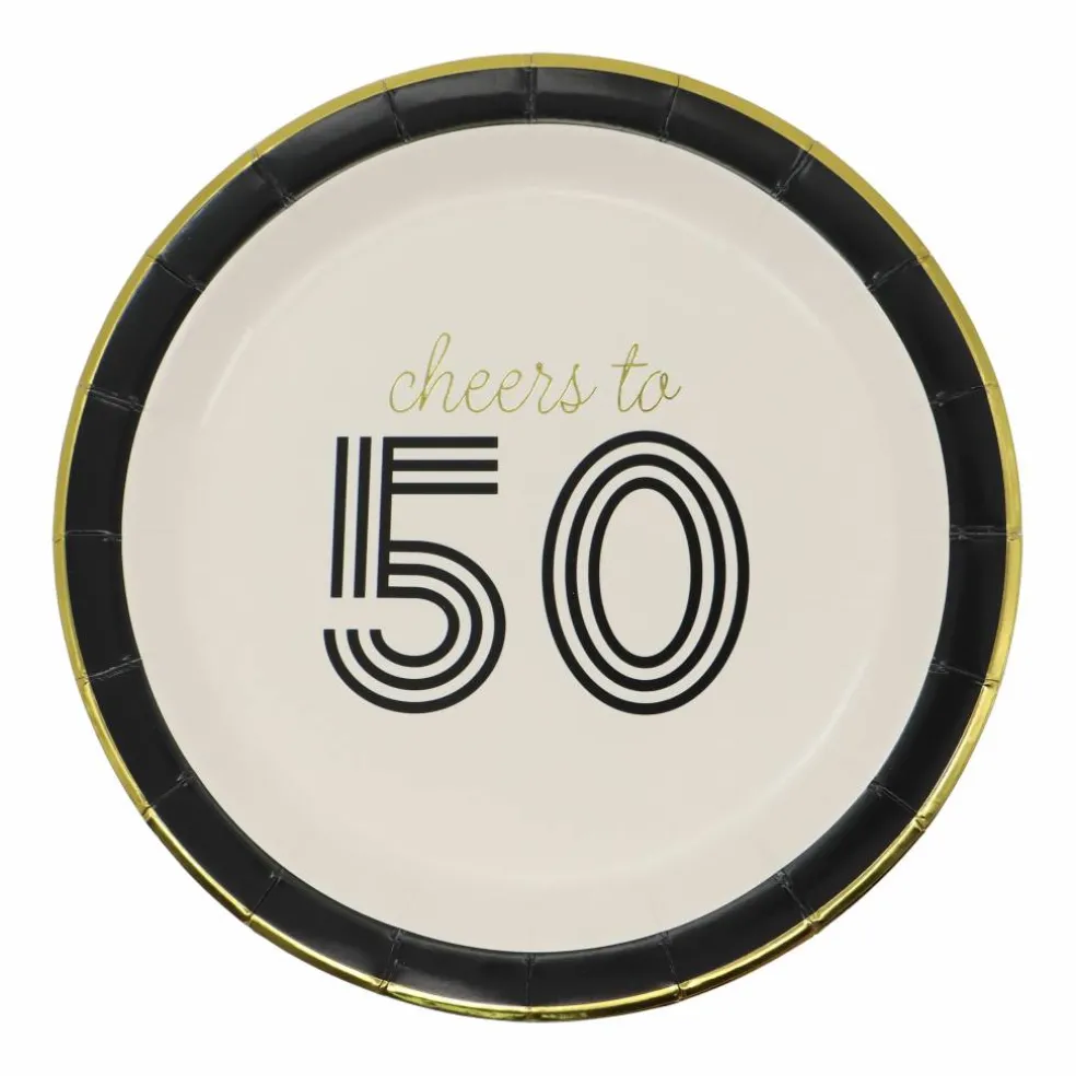 7" Cheers to 50 Paper Dinner Plates, 8ct. by Celebrate It™