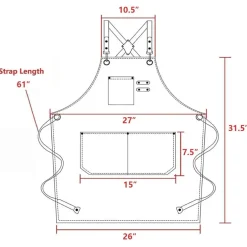Chef Aprons for Men Women with Oversized Pockets, 16-Ounce Cotton Canvas Cross Back Heavy Duty Work Apron (Black)