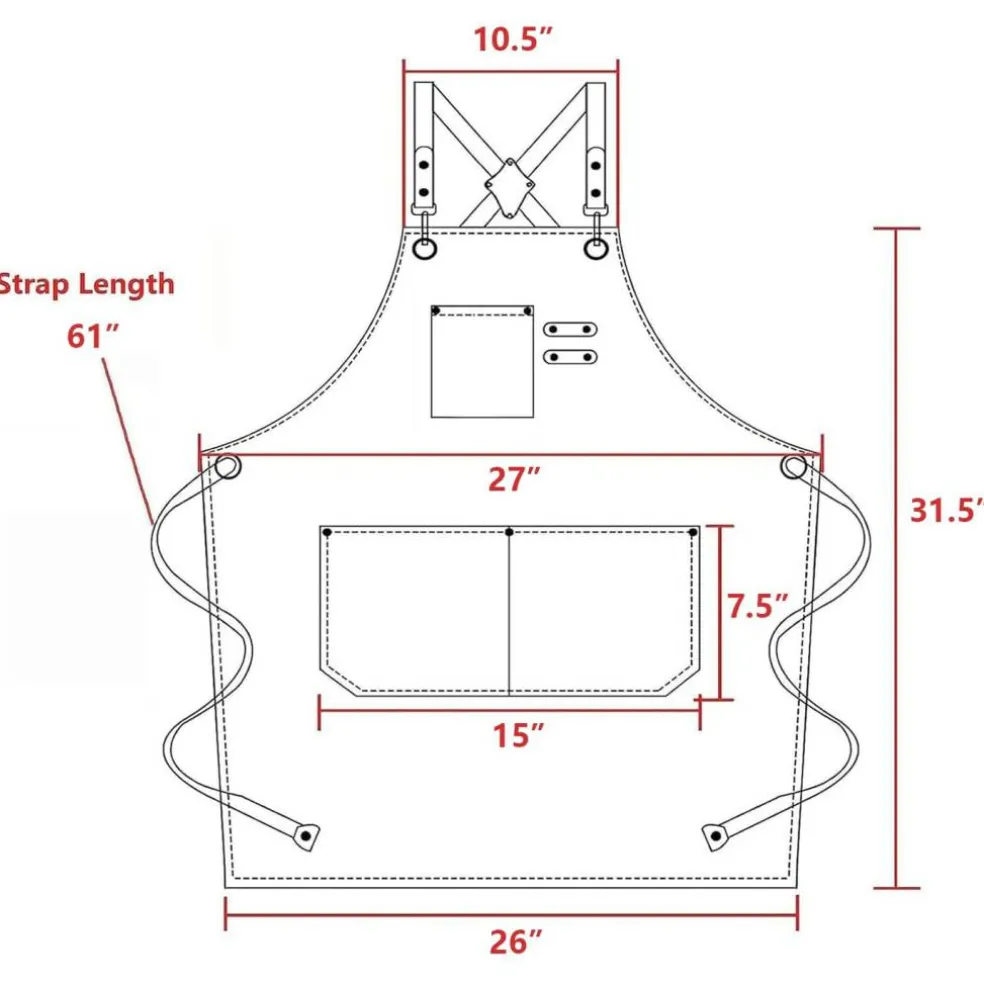 Chef Aprons for Men Women with Oversized Pockets, 16-Ounce Cotton Canvas Cross Back Heavy Duty Work Apron (Black)