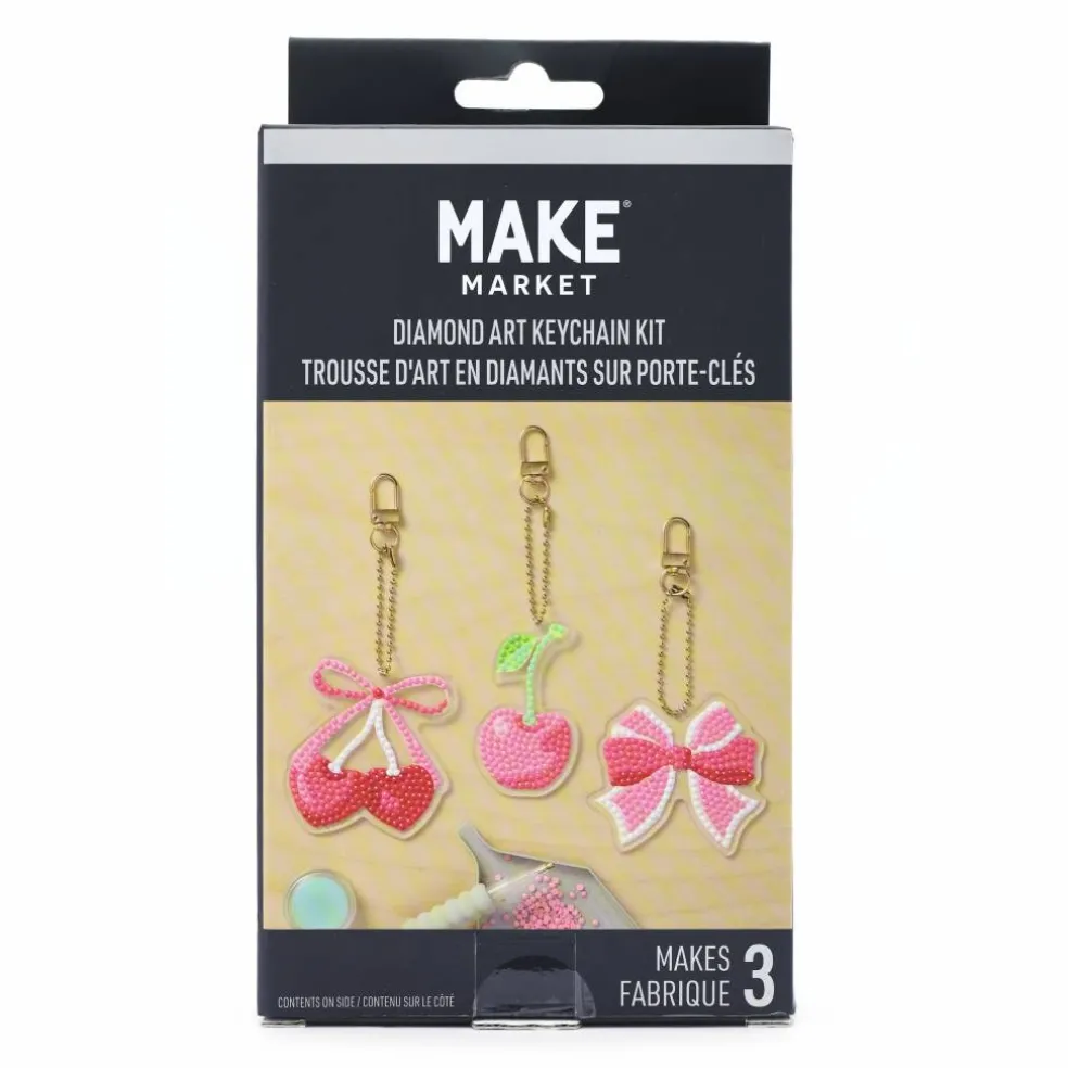 Cherries & Bows Diamond Art Keychain Kit by Make Market®