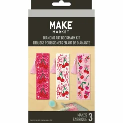 Cherries 3-Piece Diamond Art Bookmark Kit by Make MarketĀ®