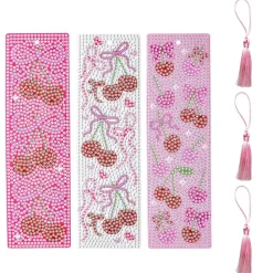Cherries 3-Piece Diamond Art Bookmark Kit by Make Market®