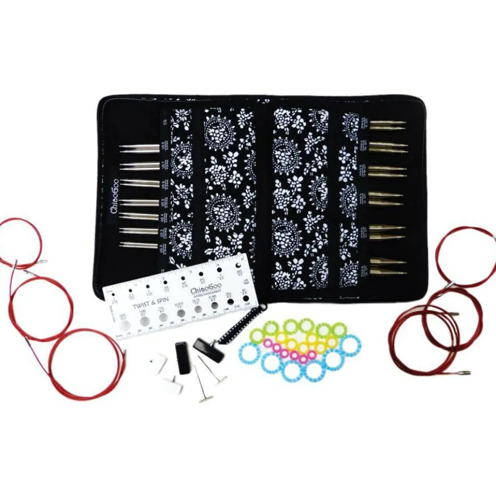 ChiaoGoo 5" Complete Twist Red Lace IC Knitting Needle Set
