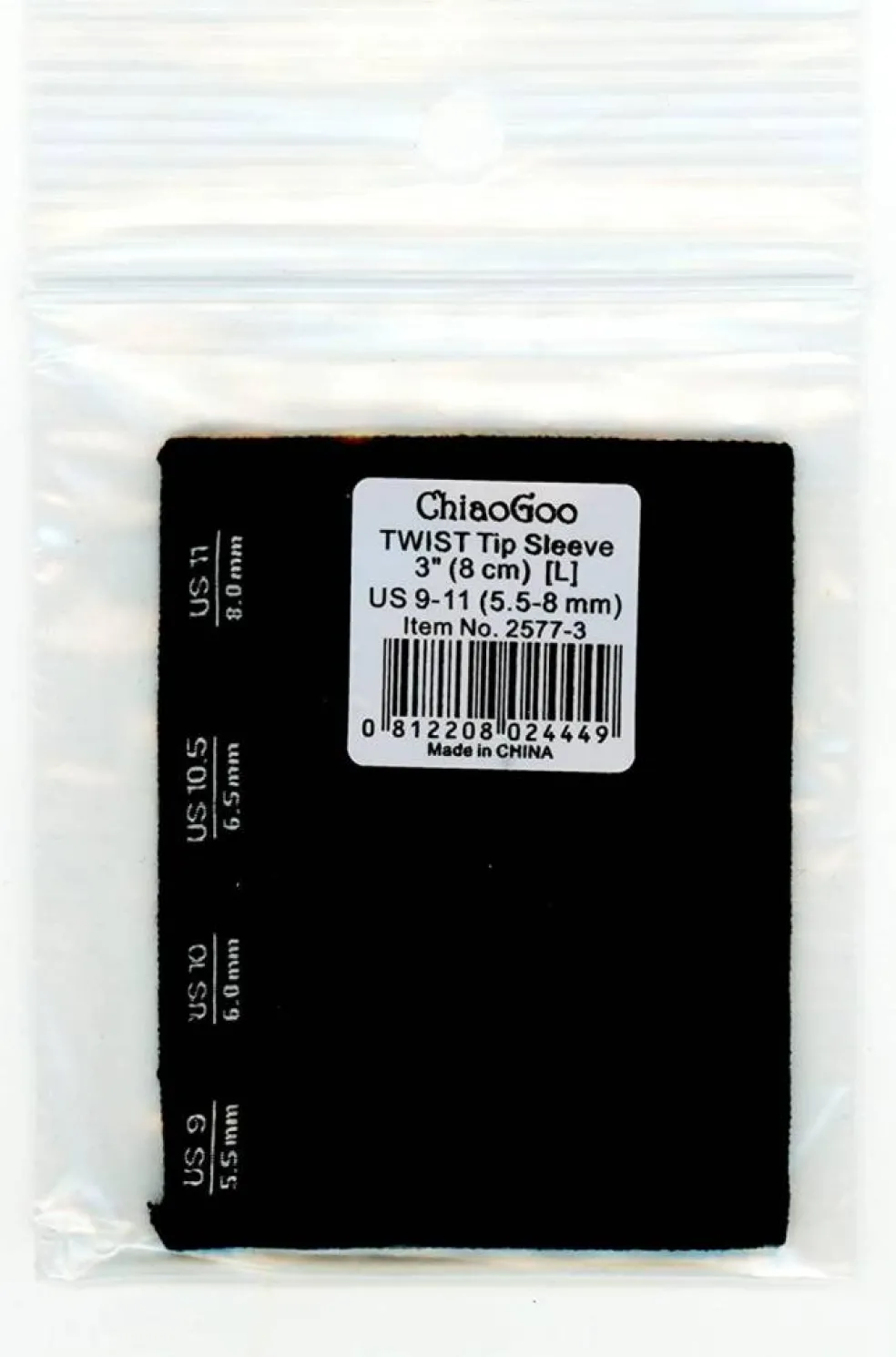 ChiaoGoo 2577-3 Large Twist Tip Sleeve, 3" (8cm)