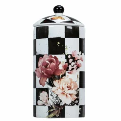 Chic Checkered Porcelain Cookie Jars